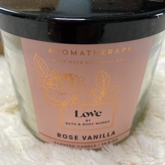 Bath & Body Works Other - Bath and Body Works 3 Wick Candle Rose & Vanilla NIB